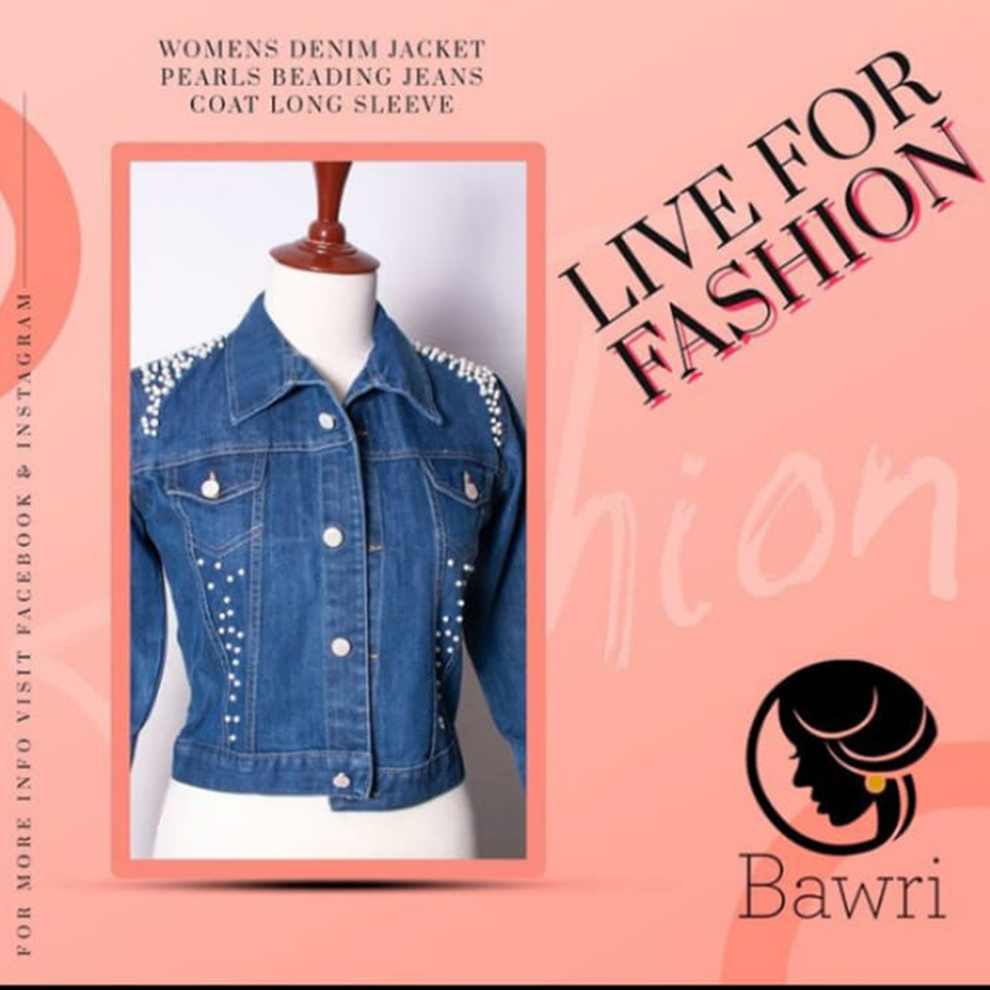 Women’s Pearl Embellished Denim Jacket