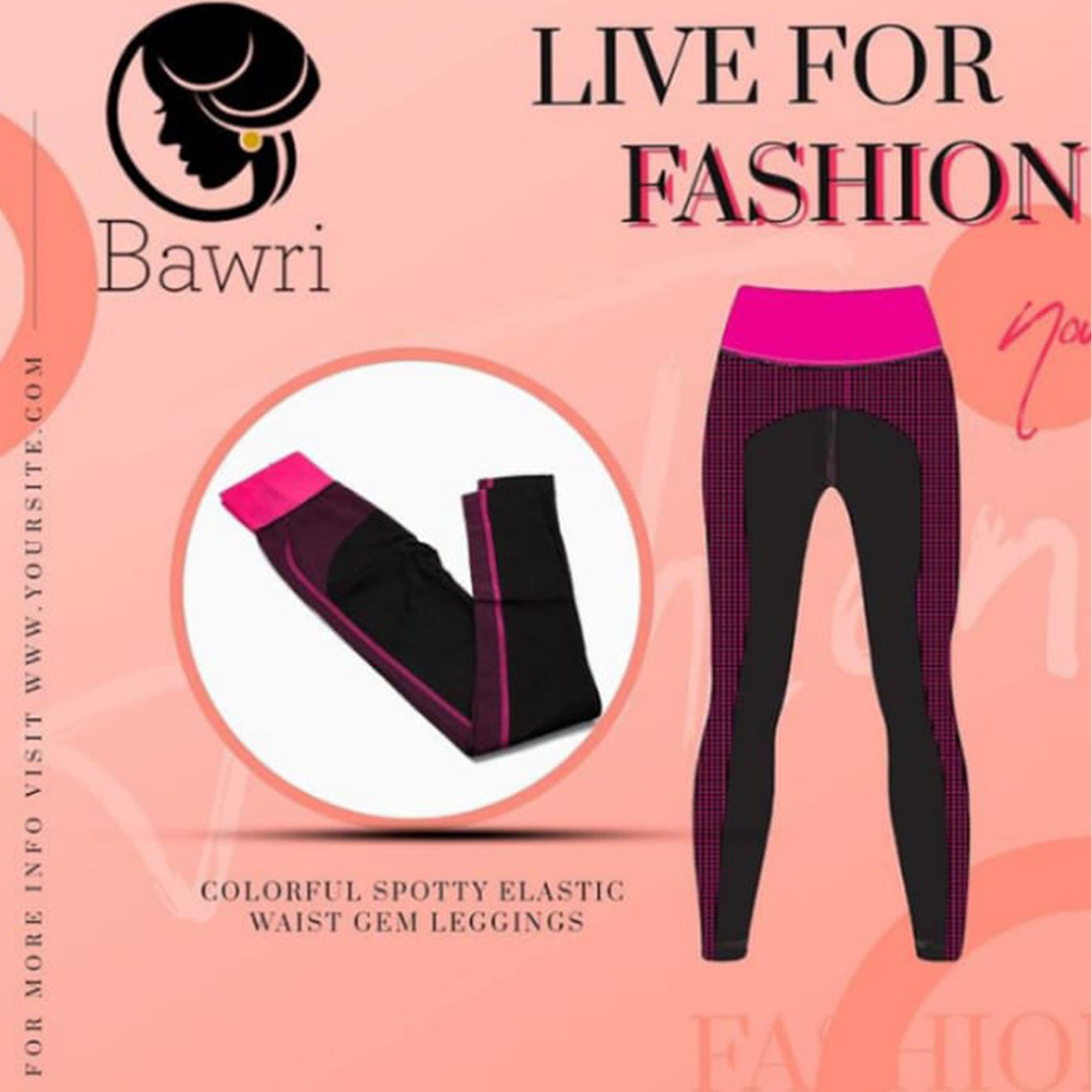 colourful spotty elastic waist gem leggings